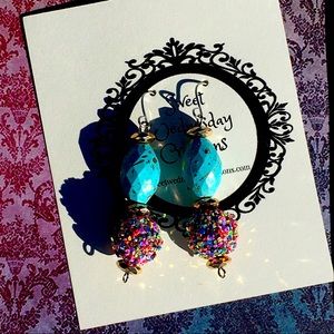 Fun Festive Drop Dangle Confetti Earrings